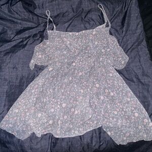 Maurices Floral Blouse in Pink and Gray